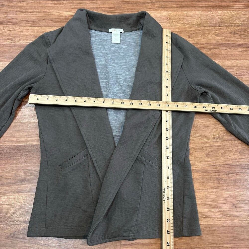 Matty M Open Front Cardigan Olive Green | Women Size M - Picture 7 of 11